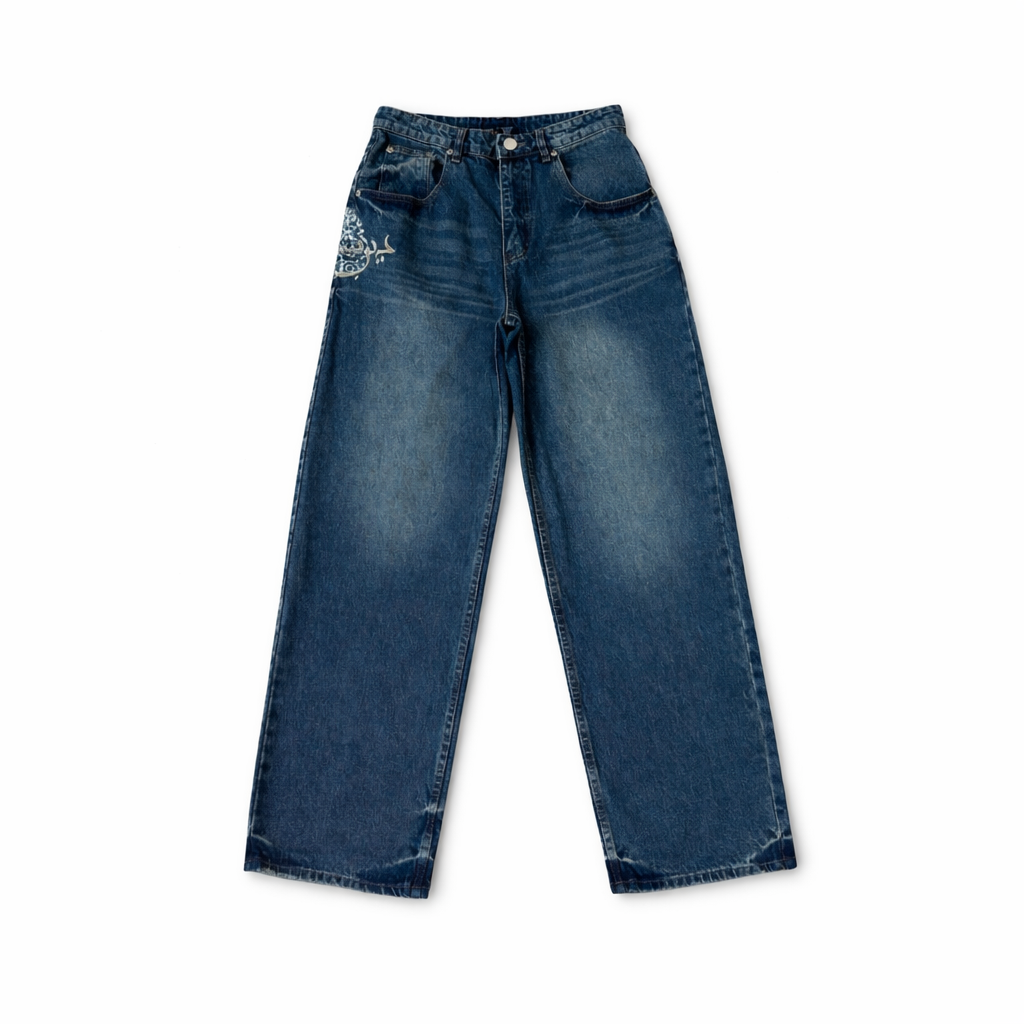 Window Motif Denim Jeans