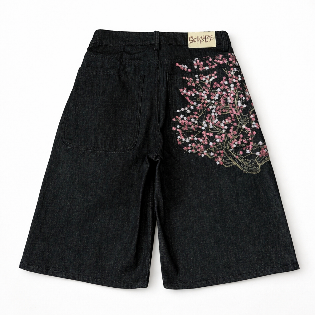 Cherry Blossom Denim Shorts