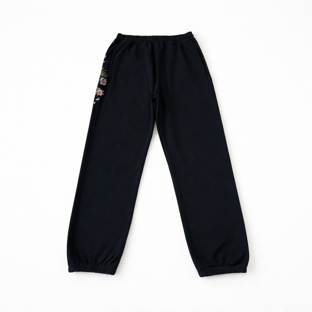 Floral Embroidered Sweatpants