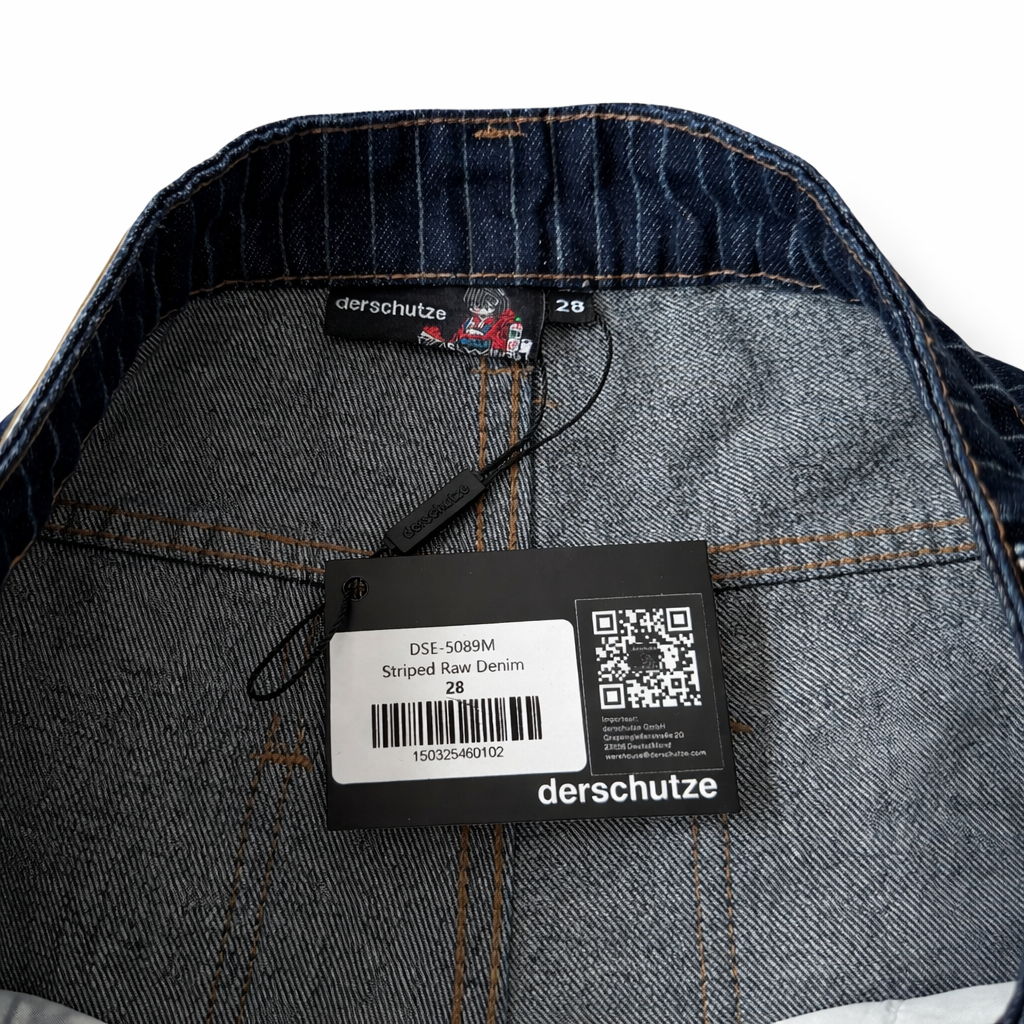 Pinstripe Patchwork Denim Jeans