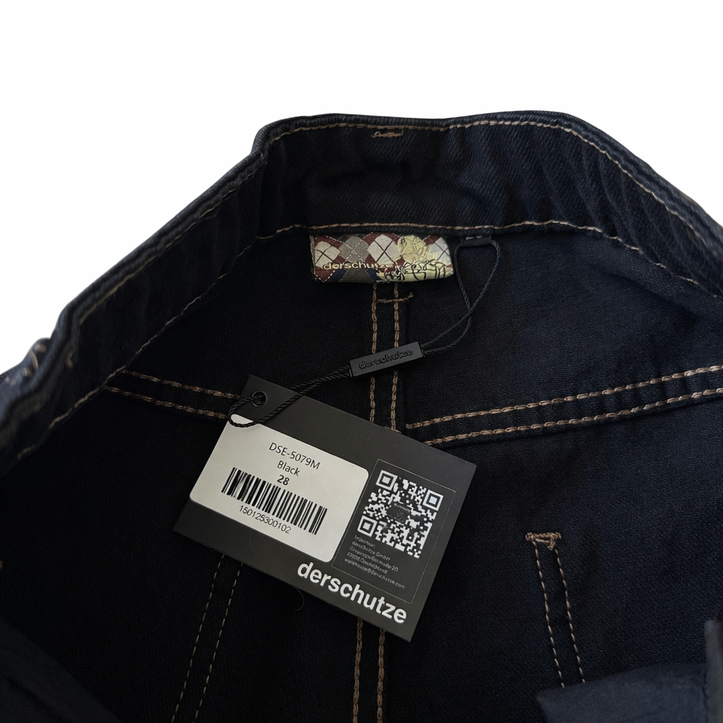 Floral Skull Embroidered Denim Jeans