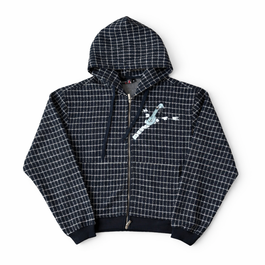 Grid Zip Hoodie