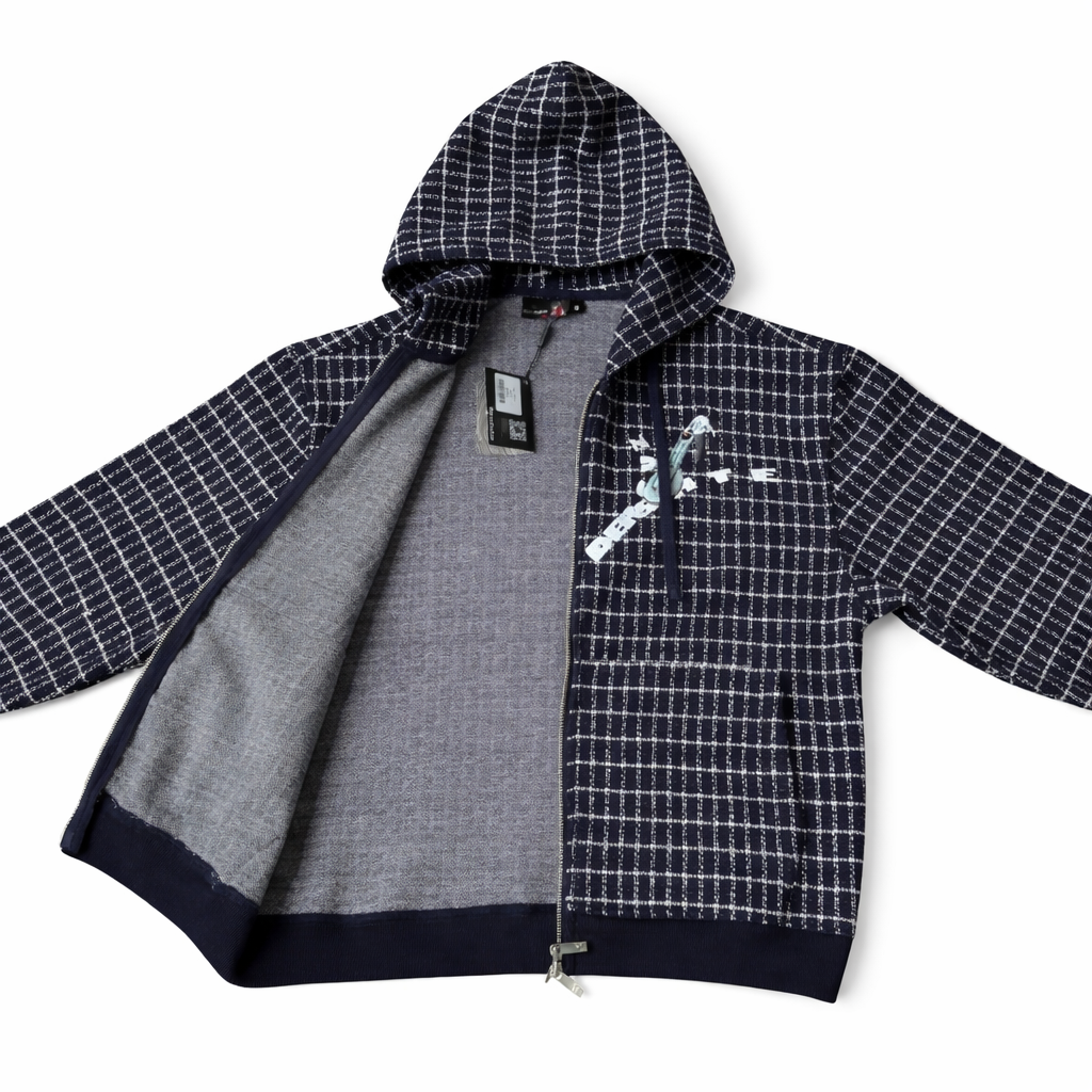 Grid Zip Hoodie