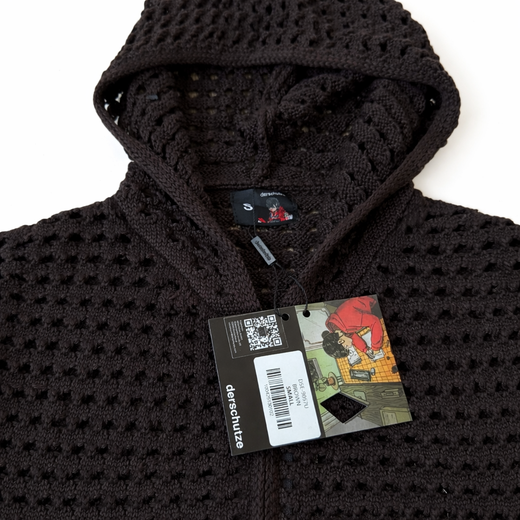 Open Knit Zip Hoodie