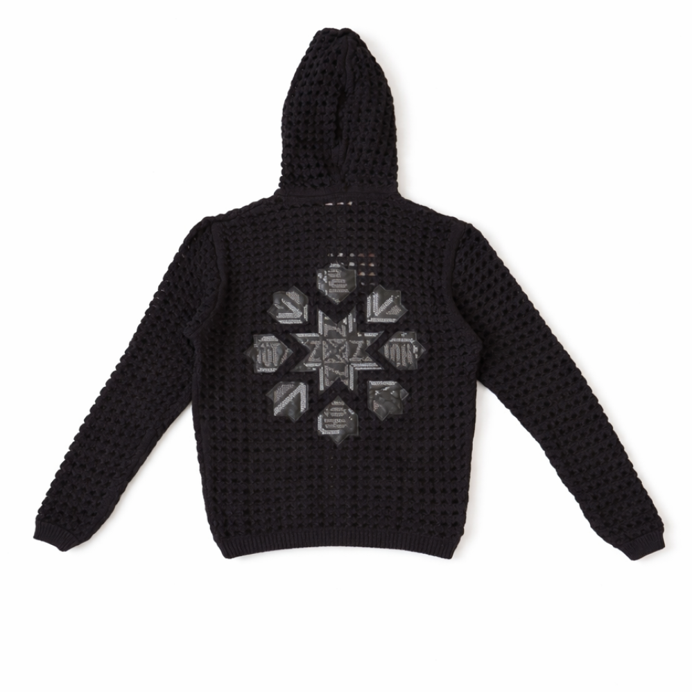 Open Knit Zip Hoodie