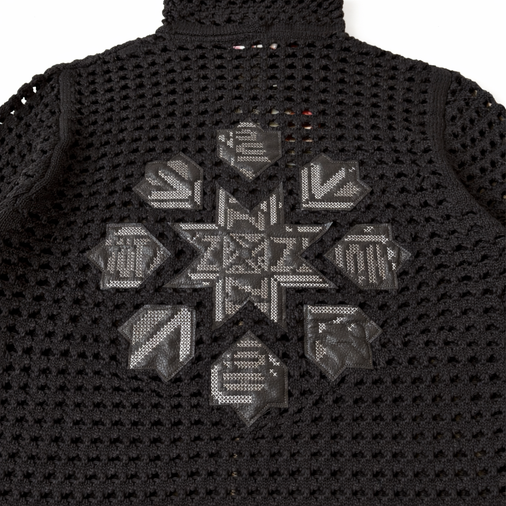 Open Knit Zip Hoodie
