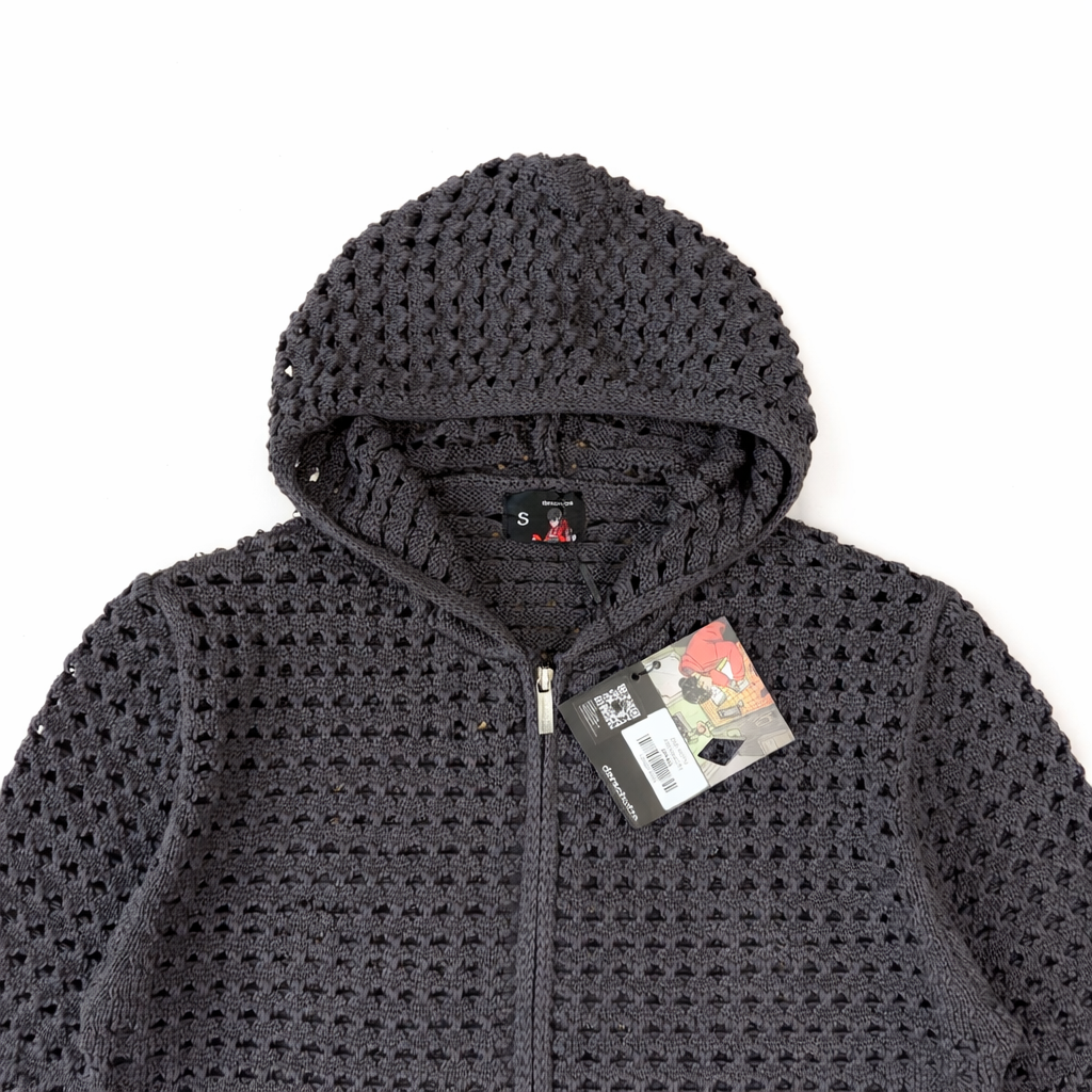 Open Knit Zip Hoodie