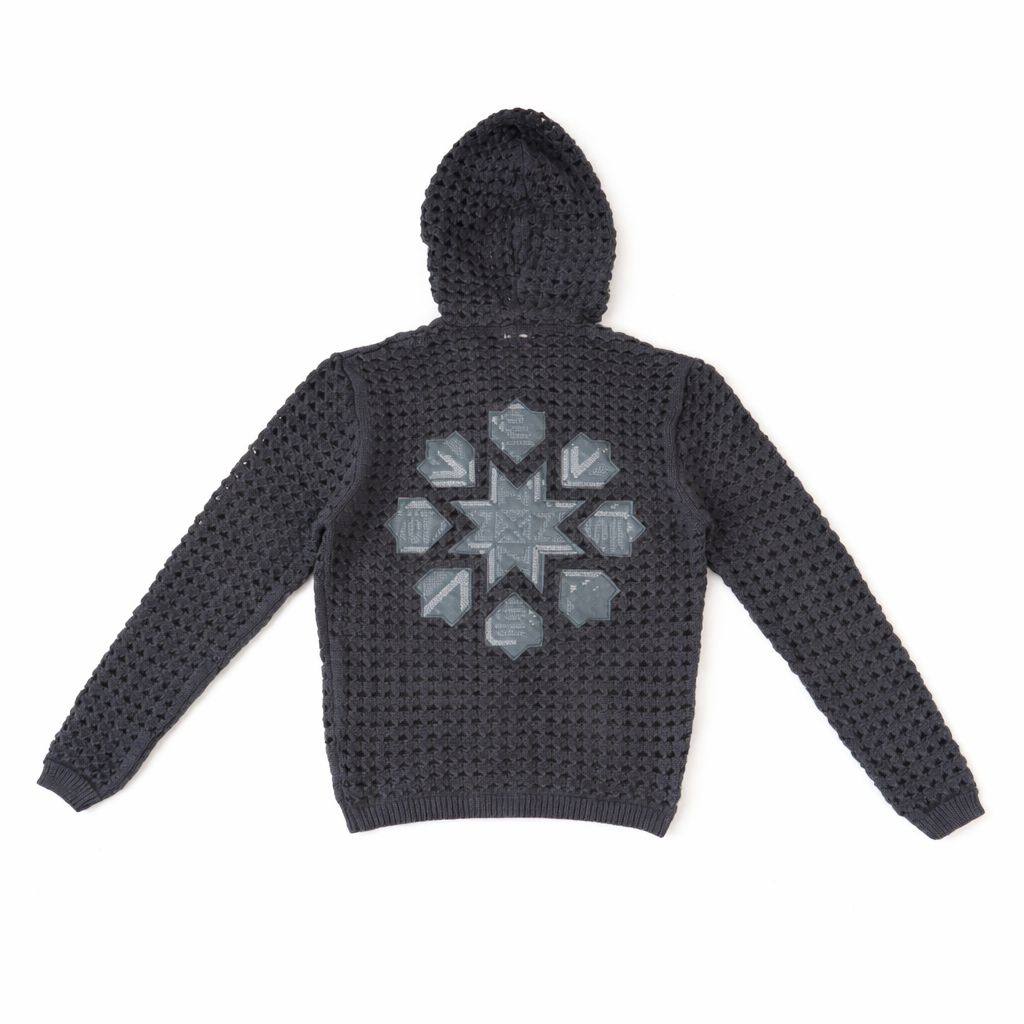 Open Knit Zip Hoodie