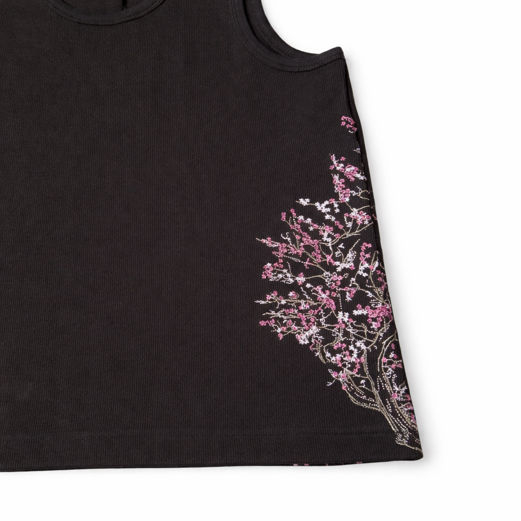Midnight Blossom Rib Tank